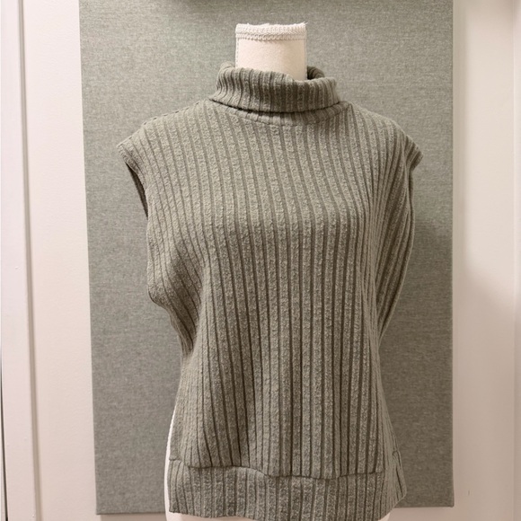 SHEIN Sweaters - SHEIN Olive Green Ribbed Cowl Neck Sweater